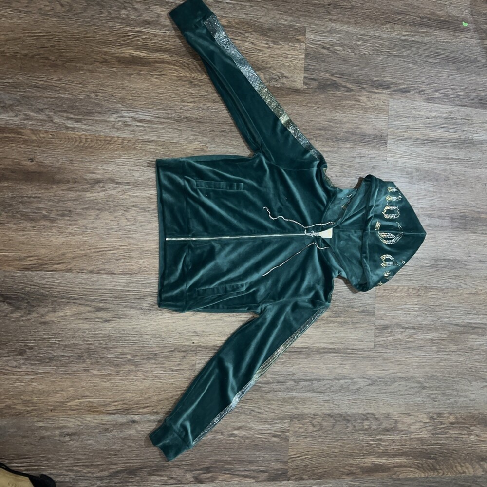 Green Juicy Couture Bling 25th Anniversary Hoodie Women's M Exc Cond